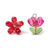 Glass Flowers Pendants PALLOY-MZ00630-2