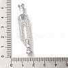 Paperclip Rack Plating Brass Micro Pave Clear Cubic Zirconia Fold Over Clasps KK-A225-08P-3