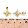 Brass Micro Pave Cubic Zirconia Pendants KK-T070-57G-3
