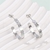 304 Stainless Steel C-Shaped Stud Earrings EJEW-V004-05P-3