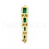 Brass Pave Cubic Zirconia Connector Charms KK-G458-01G-02-2