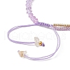 Faceted Bicone Glass with Round Glass Seed Beads Braided Bead Bracelets BJEW-MZ00164-06-5