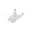 Glass Seed Beaded Jellyfish Pendants PALLOY-MZ00707-05-4