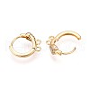Brass Micro Pave Cubic Zirconia Hoop Earring Finding KK-N261-45G-2