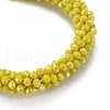 AB Color Plated Faceted Opaque Glass Beads Stretch Bracelets BJEW-S144-003D-06-3
