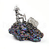 Electroplate Natural Coal Quartz Cluster Base Sculpture G-N347-02C-2