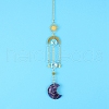 Amethyst Moon Sun Catcher Hanging Ornaments HJEW-PW0002-11J-1