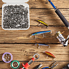 SUPERFINDINGS 100Pcs Brass with Stainless Steel Fishing Fishhook Connector Clasp FIND-FH0010-48B-7