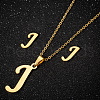 201 Stainless Steel Pendant Necklaces & Stud Earrings Sets WG00841-12-1