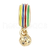 Rack Plating Brass Micro Pave Clear Cubic Zirconia European Dangle Charms KK-P287-22G-1