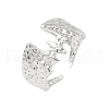 Bat Hammered 304 Stainless Steel Cuff Rings RJEW-S626-03P-2