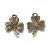 Ireland Tibetan Style Alloy Shamrock Pendants TIBEP-EA11722YKG-AB-LF-2