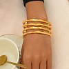 4Pcs Luxury Geometric Wave Zinc Alloy Bangles for Women's Daily Wear TW4371-3-2