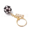 Football Glass Seed Bead Beaded Keychains KEYC-MZ00035-4
