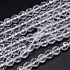 Faceted(64 Facets) Round Grade A Natural Quartz Crystal Beads Strands G-H1649-10mm-01N-A-1