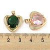 Brass Micro Pave Clear Cubic Zirconia Pendants KK-P263-23KCG-3