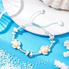 Synthetic Turquoise & Magnesite Braided Bead Bracelets BJEW-JB11678-1