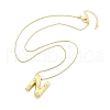 Brass & Plastic Pearl Letter Pendant Box Chain Necklaces for Women NJEW-U017-01G-14-3