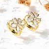 Flower Brass Hoop Earrings EJEW-S256-01B-G-1