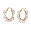 3 Pairs 3 Size Natural Quartz Crystal Chips Hoop Earrings EJEW-JE05710-03-4