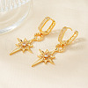Elegant Octagonal Star Brass Clear Cubic Zirconia Hoop Earrings GJ0701-2