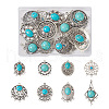 16Pcs 8 Styles Tibetan Style Alloy Chandelier Components FIND-TA0001-91-1