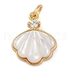 Brass Micro Pave Cubic Zirconia Pendants KK-U032-07G-1