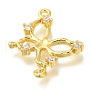 Brass Pave Clear Cubic Zirconia Connector Charms KK-K388-70G-2