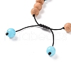 Wooden Braided Bead Bracelets Sets BJEW-JB09066-4