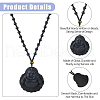 Olycraft 4Pcs 4 Styles Glass Pendant Necklaces NJEW-OC0001-04B-5