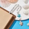 Synthetic Turquoise Tortoise Starfish Pendant Bookmarks with Natural Lava Rock AJEW-JK00285-01-2