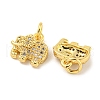 Rack Plating Brass Micro Pave Clear Cubic Zirconia Pendants KK-B093-02B-G-2