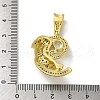 Rack Plating Brass Micro Pave Cubic Zirconia Pendants KK-A210-03B-G-2