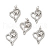 Brass Micro Pave Clear Cubic Zirconia Pendants KK-E068-VB191-3
