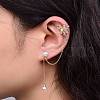 Flower Cubic Zirconia Asymmetrical Earrings EJEW-K088-05G-4