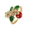 Brass Micro Pave Cubic Zirconia Open Cuff Rings for Women RJEW-U057-16G-4