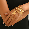 Luxurious & Elegant Brass Heart Link Finger Ring Bracelets for Women DX6994-2