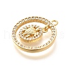 Brass Micro Pave Cubic Zirconia Pendants KK-G519-05G-04-2