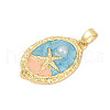 Brass Enamel Pendants KK-U068-02B-03G-2