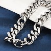 304 Stainless Steel Cuban Link Chain Bracelets for Women Men BJEW-D304-01P-1