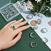 HOBBIESAY 12Pcs 2 Style Adjustable Brass Ring Shanks KK-HY0001-87-3