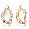 Brass Micro Pave Clear Cubic Zirconia Charms KK-R126-042-NF-2