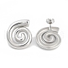 Left and Right Non-Tarnish Vortex 304 Stainless Steel Stud Earrings for Women EJEW-L283-098P-1