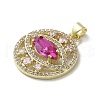 Brass Micro Pave Cubic Zirconia Pendants KK-E092-30G-01-2