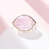 Horse Eye Natural Amethyst Cuff Rings RJEW-M076-04G-05-5