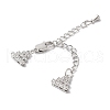 Brass Micro Pave Cubic Zirconia Chain Extender KK-G503-02P-2