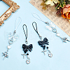 4Pcs 2 Style Acrylic & Glass & Alloy Mobile Straps HJEW-HS00010-5