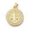 Rack Plating Brass with Cubic Zirconia Pendants KK-Z086-33G-09-1