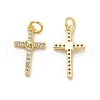 Brass Micro Pave Cubic Zirconia Pendants KK-E068-VB252-1