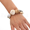 Plastic Pearl & CCB Plastic & Natural Coconut & Resin Beaded Stretch Bracelets for Women WG1DA6D-01-5